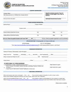 Town of Bluffton Business License Form