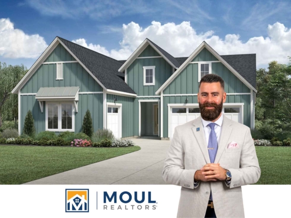 256 Crepe Myrtle Ln - Agent in front of conceptual photo of property