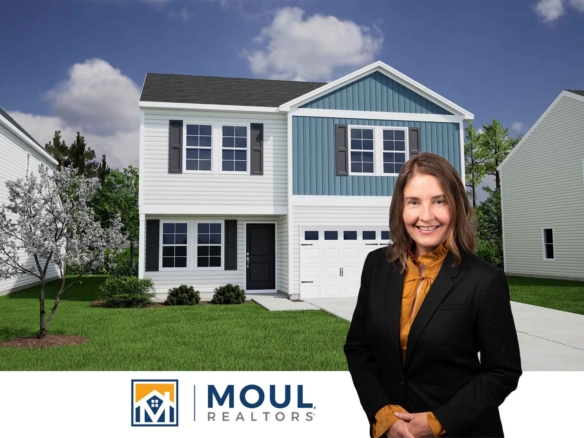 754 Twin Pond - Agent in front of conceptual image of property