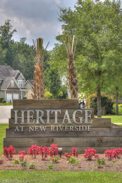 Heritage at New Riverside Sign